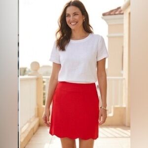 Pebble Beach Vibrant Red A-Line Skirt